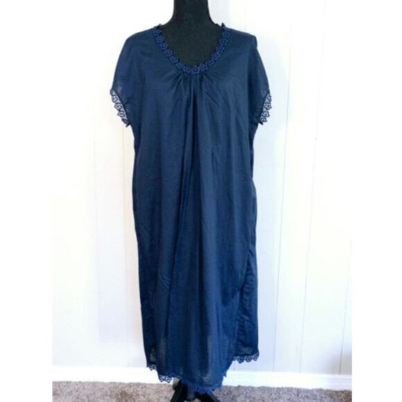 SCHWEITZER Linen Museeta Luxury Navy Blue, Size Medium, Nightgrown - Picture 3 of 6